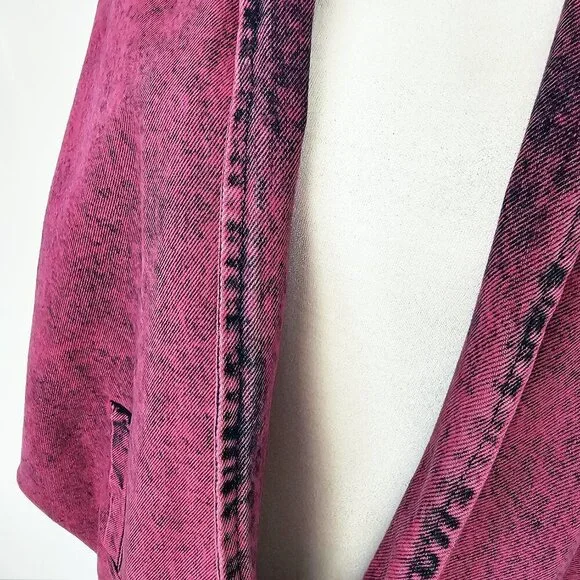 Vintage Sundance Dolman Pink Acid Washed Denim Jacket - Picture 3 of 7